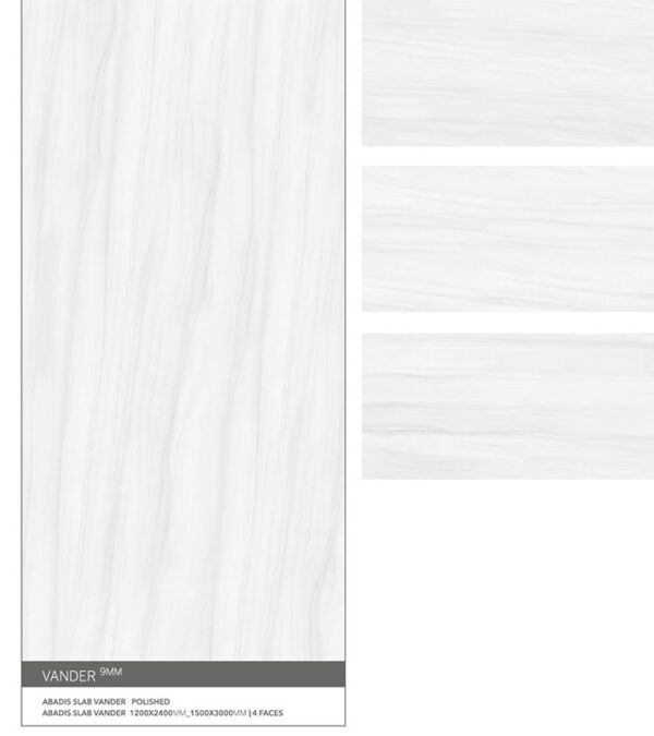 قیمت سرامیک پرسلان واندر آبادیس 240 در 120 سفید فول پولیش